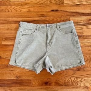 Size 14 Corduroy American Eagle Shorts (Pale Green)